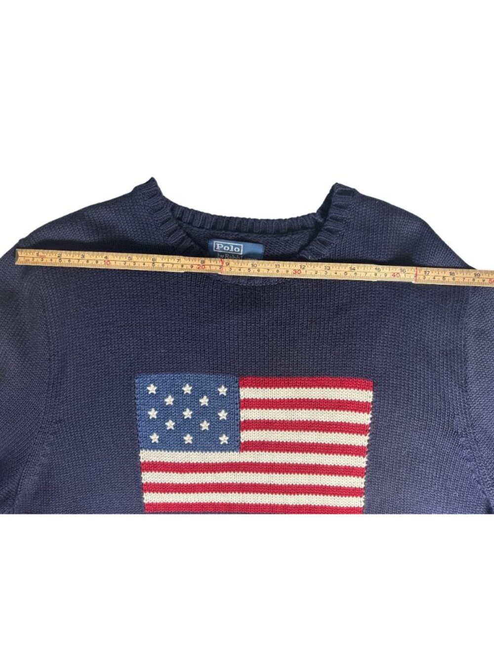 NWT Polo Ralph Lauren Cotton American Flag Regular Fit Crewneck Sweater Sz  XL - Picture 7 of 16